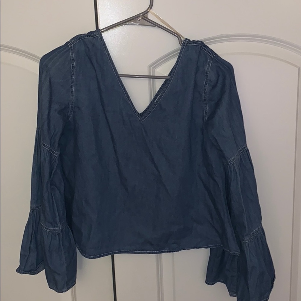 Denim style flared long sleeve